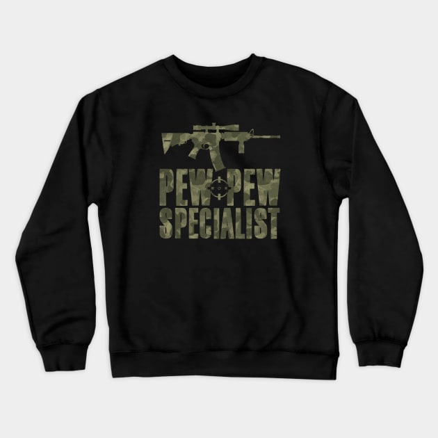 Pew Pew Specialist Airsoft/Paintball Crewneck Sweatshirt by Issho Ni